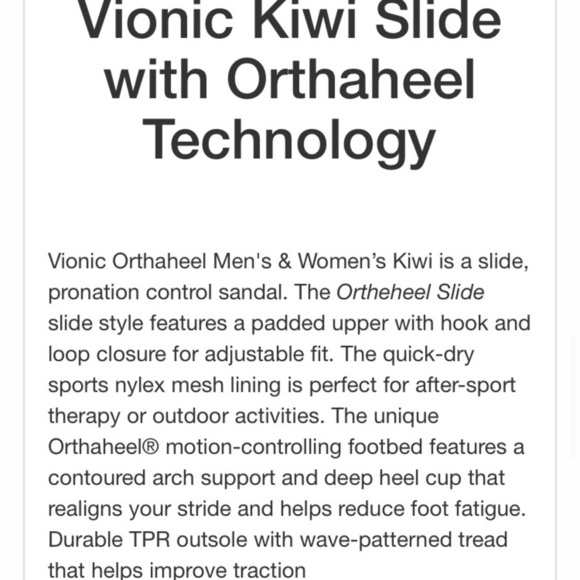 Vionic Tide Kiwi Slide Mens 7/Ladies 8 - Picture 9 of 10